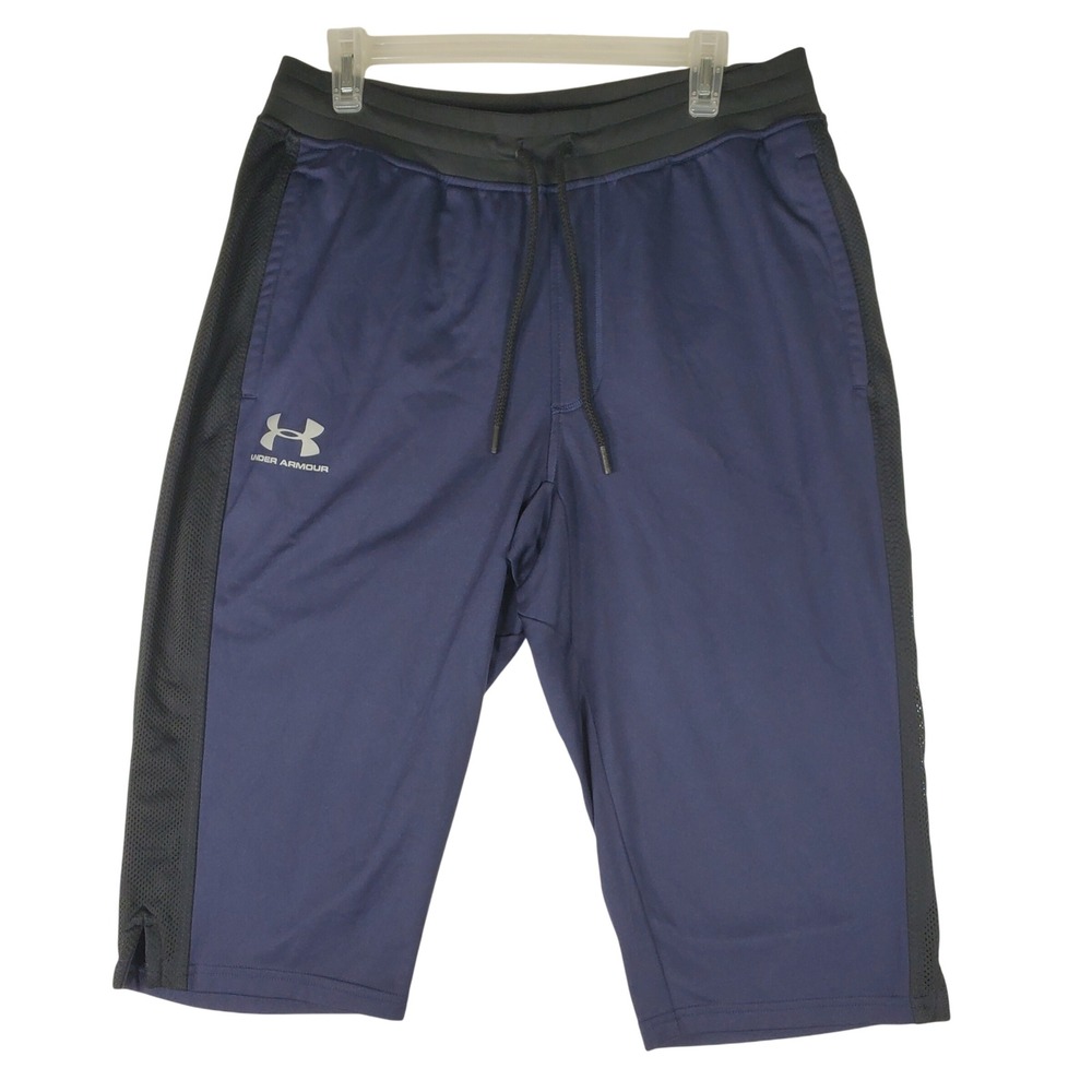 Under Armour Mens HeatGear Loose Fit Mesh Panel Shorts Navy Black Large